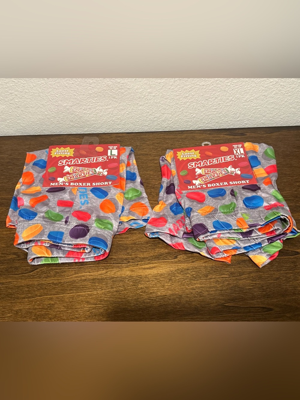 Smarties Men's Gray Boxer Shorts with Multicolor Candy Dot Print (1 piece only)